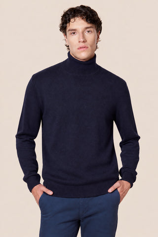 Maglia Uomo Dolcevita in Misto Cashmere|Colore:Blu