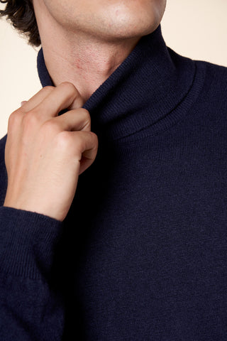 Maglia Uomo Dolcevita in Misto Cashmere|Colore:Blu