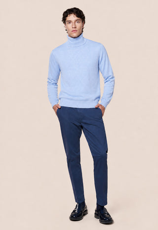 Maglia Uomo Dolcevita in Misto Cashmere|Colore:Cielo