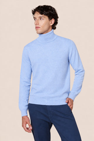 Maglia Uomo Dolcevita in Misto Cashmere|Colore:Cielo