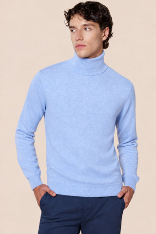Maglia Uomo Dolcevita in Misto Cashmere|Colore:Cielo