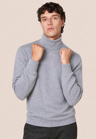 Maglia Uomo Dolcevita in Misto Cashmere|Colore:Grigio melange