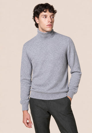 Maglia Uomo Dolcevita in Misto Cashmere|Colore:Grigio melange