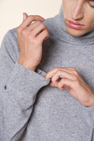 Maglia Uomo Dolcevita in Misto Cashmere|Colore:Grigio melange