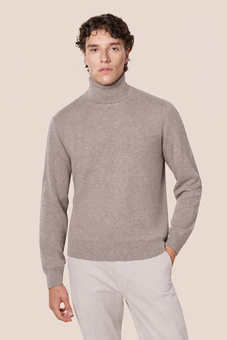 Maglia Uomo Dolcevita in Misto Cashmere|Colore:Tortora