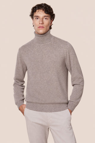Maglia Uomo Dolcevita in Misto Cashmere|Colore:Tortora