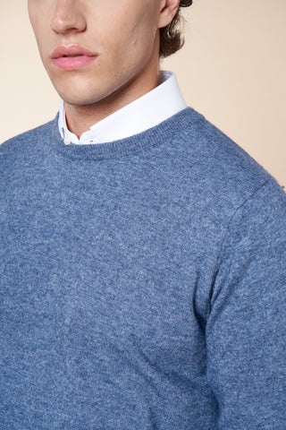 Maglia Uomo Girocollo in Misto Cashmere|Colore:Azzurro