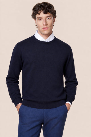 Maglia Uomo Girocollo in Misto Cashmere|Colore:Blu
