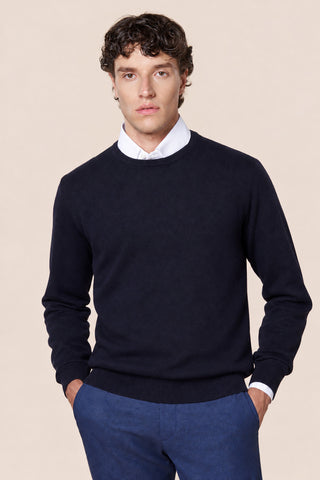 Maglia Uomo Girocollo in Misto Cashmere|Colore:Blu