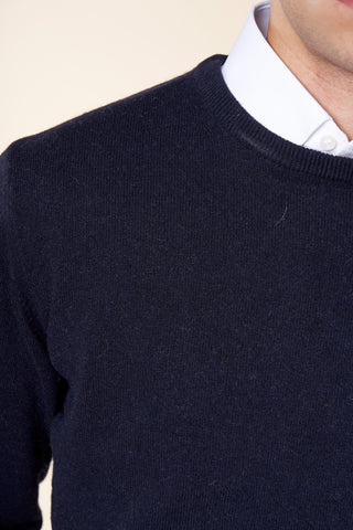 Maglia Uomo Girocollo in Misto Cashmere|Colore:Blu