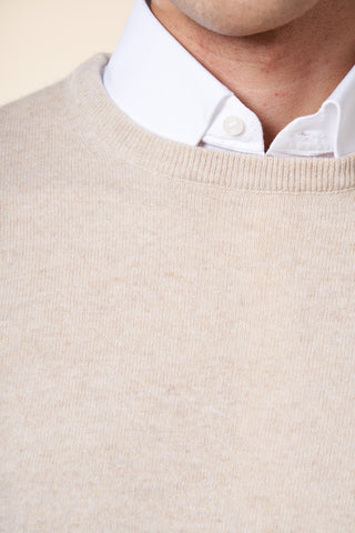 Maglia Uomo Girocollo in Misto Cashmere|Colore:Ecru