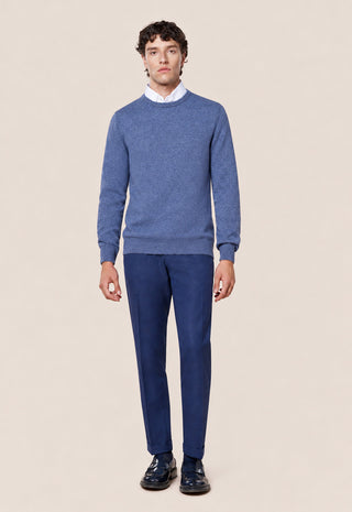 Maglia Uomo Girocollo in Misto Cashmere|Colore:Jeans