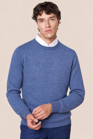 Maglia Uomo Girocollo in Misto Cashmere|Colore:Jeans