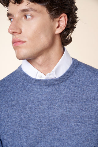 Maglia Uomo Girocollo in Misto Cashmere|Colore:Jeans