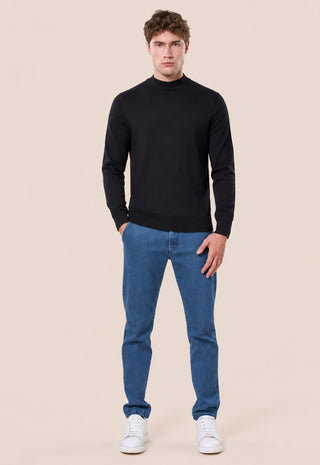 Maglia Uomo Collo Lupetto a Maniche Lunghe|Colore:Nero