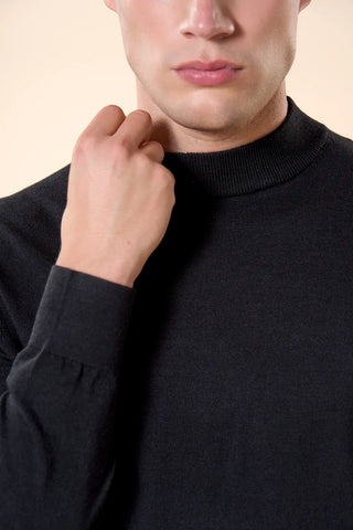 Maglia Uomo Collo Lupetto a Maniche Lunghe|Colore:Nero