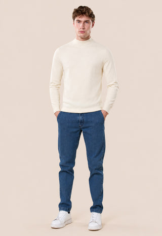 Maglia Uomo Collo Lupetto a Maniche Lunghe|Colore:Panna