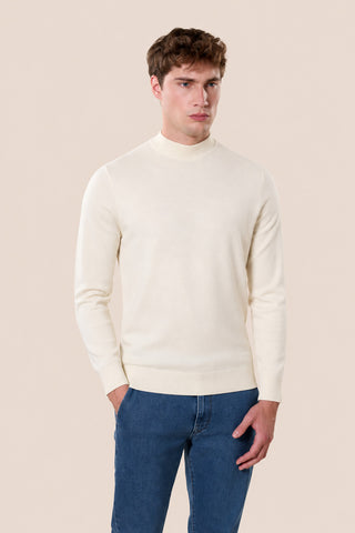 Maglia Uomo Collo Lupetto a Maniche Lunghe|Colore:Panna