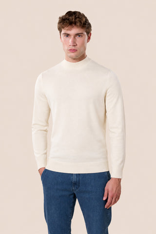 Maglia Uomo Collo Lupetto a Maniche Lunghe|Colore:Panna