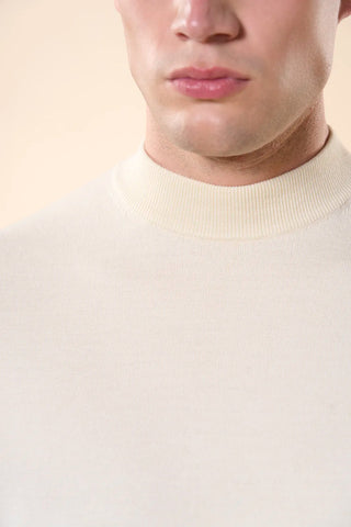 Maglia Uomo Collo Lupetto a Maniche Lunghe|Colore:Panna