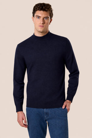 Maglia Uomo Collo Lupetto a Maniche Lunghe|Colore:Blu navy