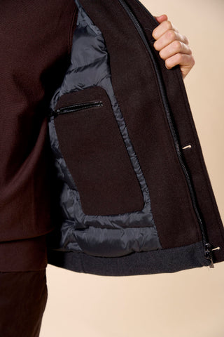 Bomber Uomo Corto Collo Morbido e Tasche Applicate|Colore:Antracite