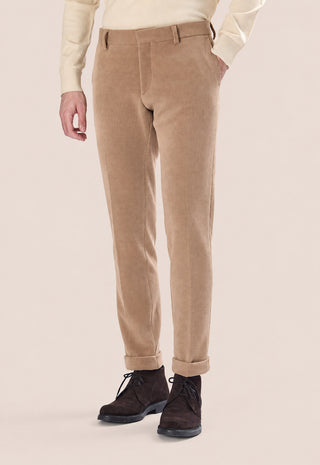 Pantalone Uomo in Velluto a Coste Linea Affusolata|Colore:Sabbia