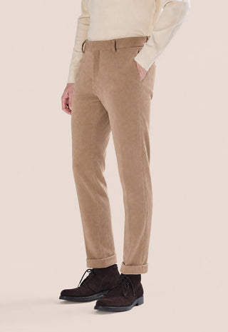 Pantalone Uomo in Velluto a Coste Linea Affusolata|Colore:Sabbia