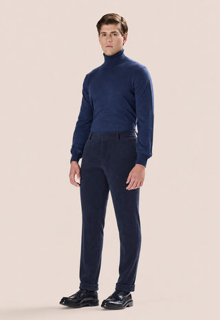Pantalone Uomo in Velluto a Coste Linea Affusolata|Colore:Blu
