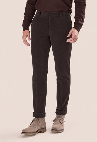 Pantalone Uomo in Velluto a Coste Linea Affusolata|Colore:Moro