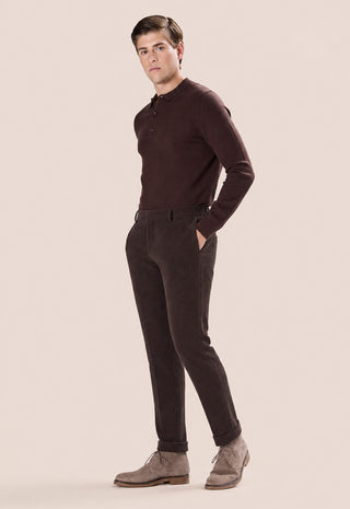 Pantalone Uomo in Velluto a Coste Linea Affusolata|Colore:Moro