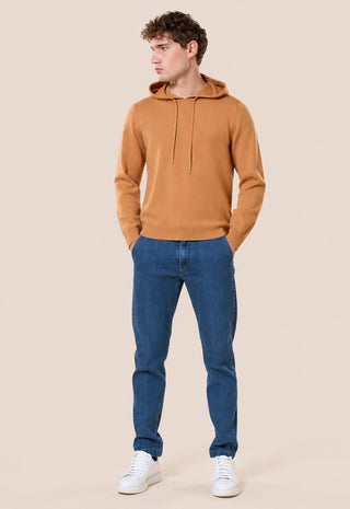 Maglia Uomo con Cappuccio e Coulisse|Colore:Cammello