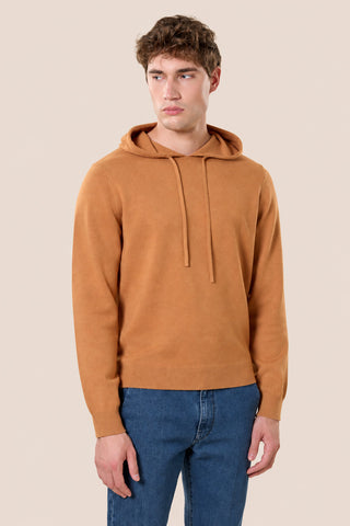 Maglia Uomo con Cappuccio e Coulisse|Colore:Cammello