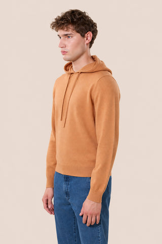 Maglia Uomo con Cappuccio e Coulisse|Colore:Cammello