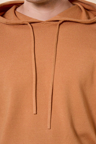 Maglia Uomo con Cappuccio e Coulisse|Colore:Cammello