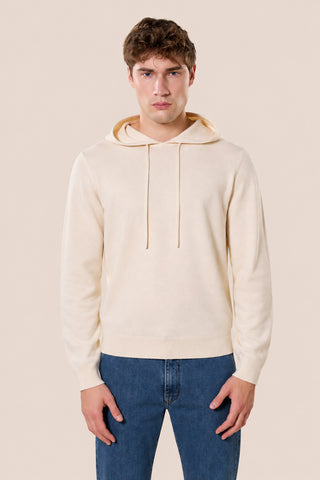 Maglia Uomo con Cappuccio e Coulisse|Colore:Off white