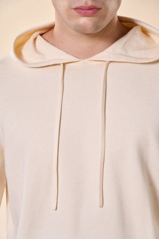 Maglia Uomo con Cappuccio e Coulisse|Colore:Off white