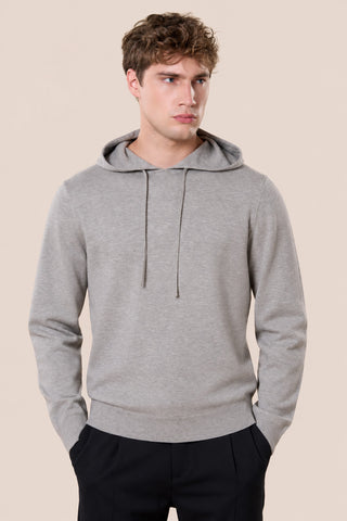 Maglia Uomo con Cappuccio e Coulisse|Colore:Perla