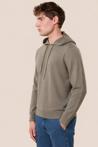 Maglia Uomo con Cappuccio e Coulisse|Colore:Salvia