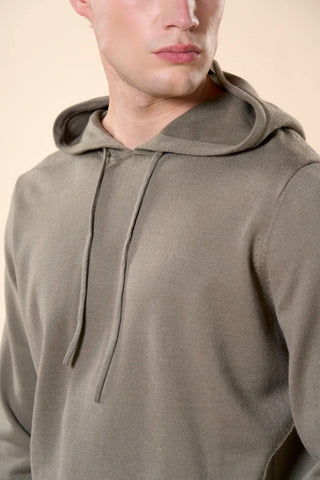 Maglia Uomo con Cappuccio e Coulisse|Colore:Salvia