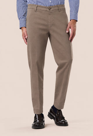Pantalone Uomo Chino con Linea Affusolata|Colore:Fango