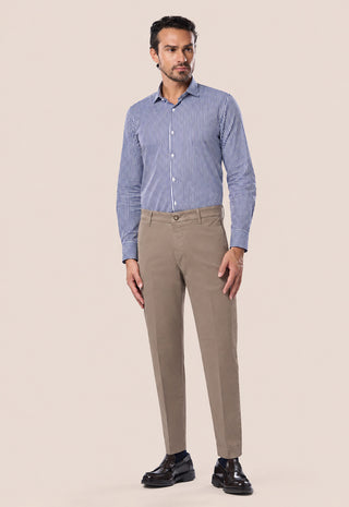Pantalone Uomo Chino con Linea Affusolata|Colore:Fango