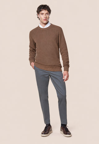 Maglia Uomo Girocollo a Coste Verticali|Colore:Caffe'