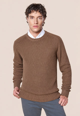 Maglia Uomo Girocollo a Coste Verticali|Colore:Caffe'