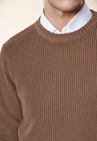 Maglia Uomo Girocollo a Coste Verticali|Colore:Caffe'
