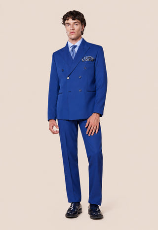 Abito Uomo Doppiopetto con Revers a Lancia|Colore:Blu chiaro
