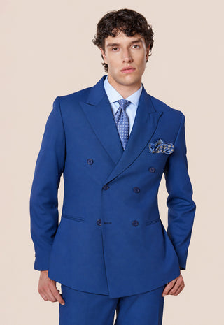 Abito Uomo Doppiopetto con Revers a Lancia|Colore:Blu chiaro