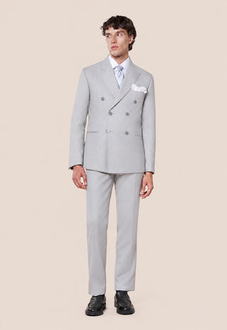 Abito Uomo Doppiopetto con Revers a Lancia|Colore:Perla