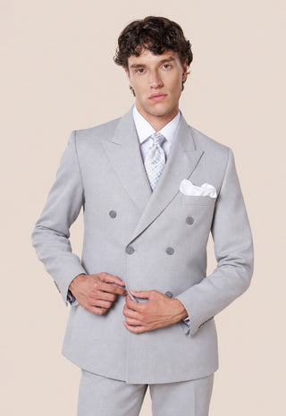 Abito Uomo Doppiopetto con Revers a Lancia|Colore:Perla