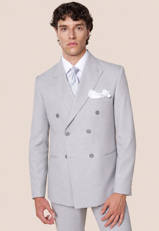 Abito Uomo Doppiopetto con Revers a Lancia|Colore:Perla